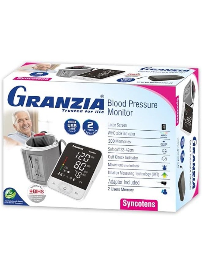  جرانزيا جهاز قياس ضغط الدم Geranzia Syncotence الرقمي - جهاز أوتوماتيكي دقيق لقياس نبضات القلب وضغط الدم مع شاشة عرض واضحة - Image 1